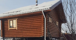 Баня из оцилиндрованного бревна под ключ в Керчи - от 136461 рублей